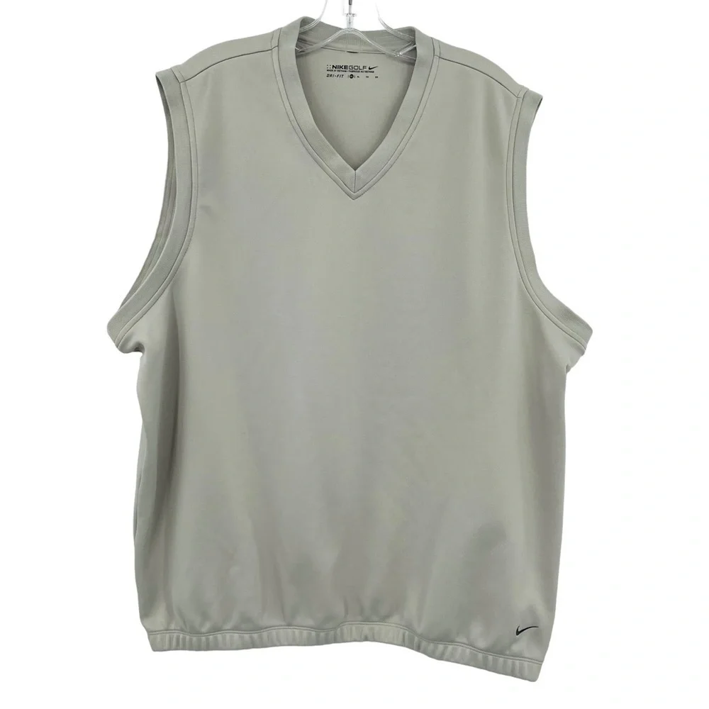 Nike Golf dri fit grey vest active wear logo men's size XL‎